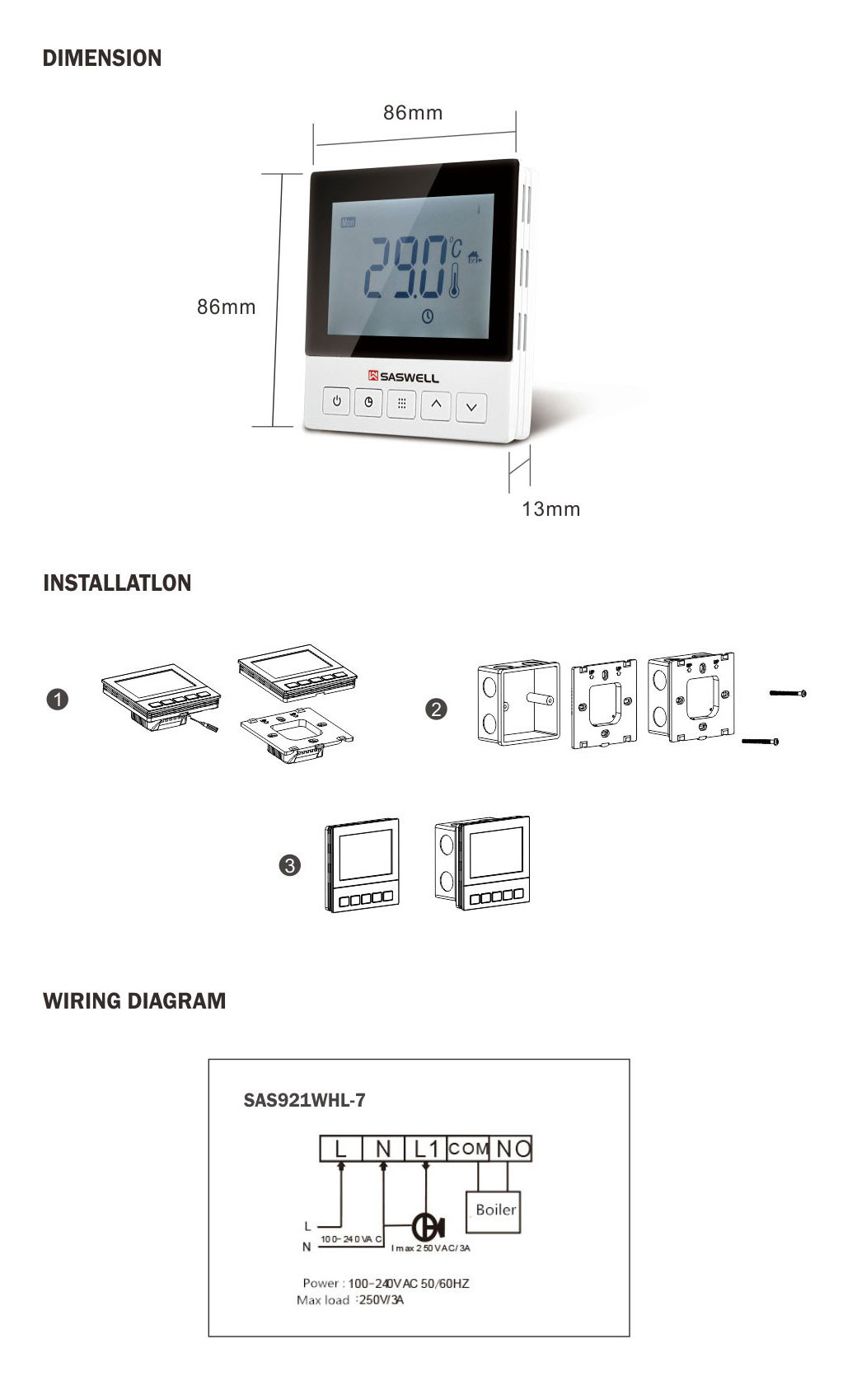 Water Floor Heating Thermostat