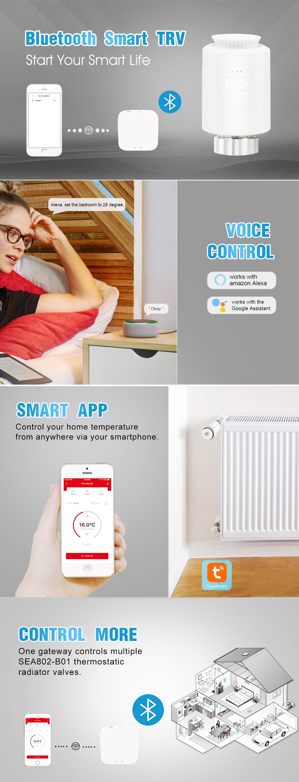 bluetooth smart radiator thermostat SEA802-Bluetooth