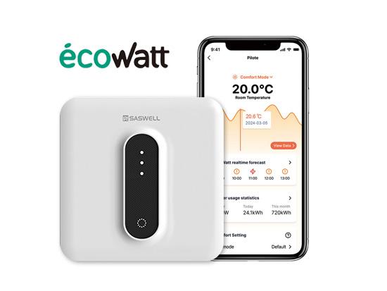 منظم حرارة ذكي قابل للبرمجة مع سلك تجريبي - متوافق مع Ecowatt وMaPrimeRénov'